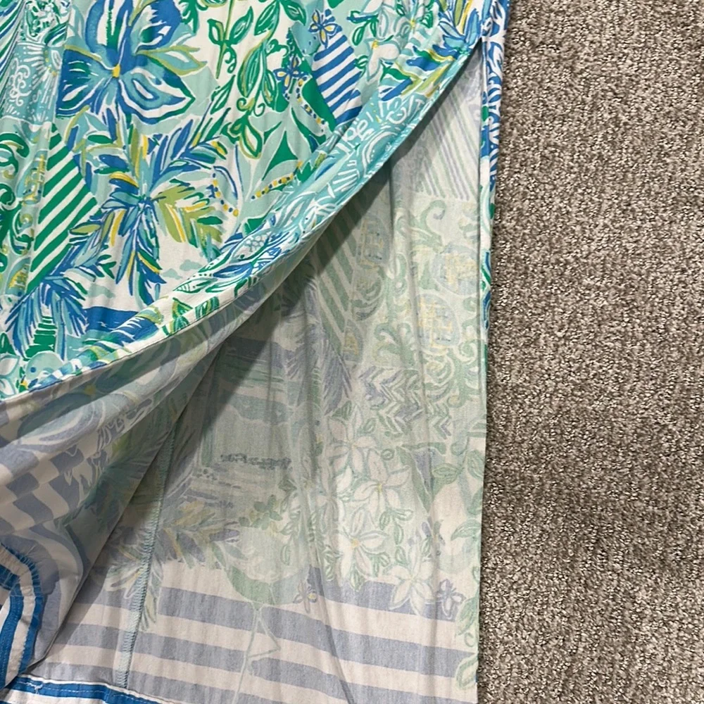 Lilly Pulitzer Green and Blue Maxi Dress - Picture 4 of 6